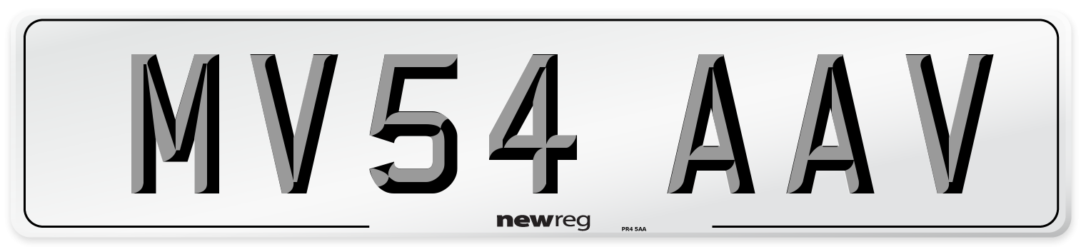 MV54 AAV Number Plate from New Reg